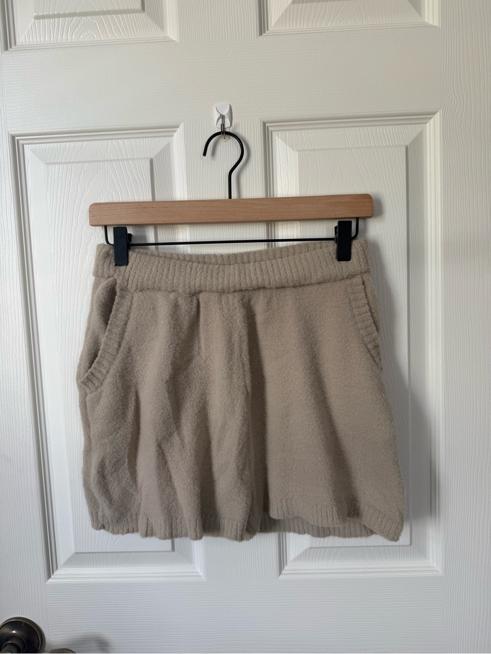 Cozy Beige Fleece Shorts